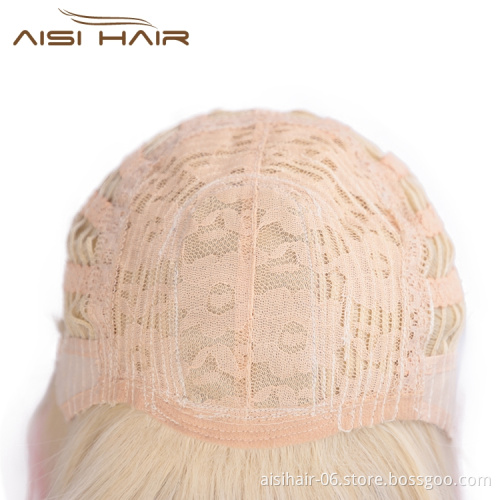 Vendors Short Straight Ombre Blonde Pink High Quality Heat Resistant Short Synthetic Wigs For Black Women